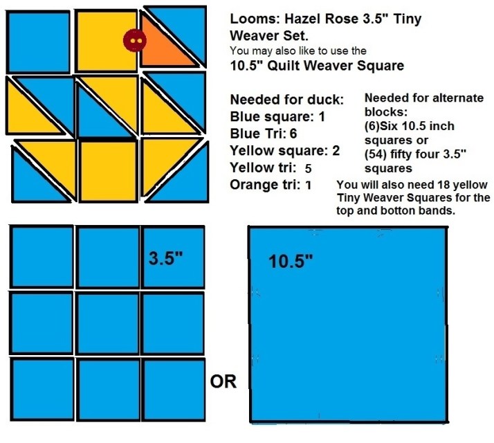 Lay out for duck quilt