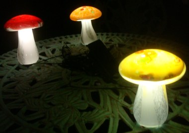 glass mushrooms